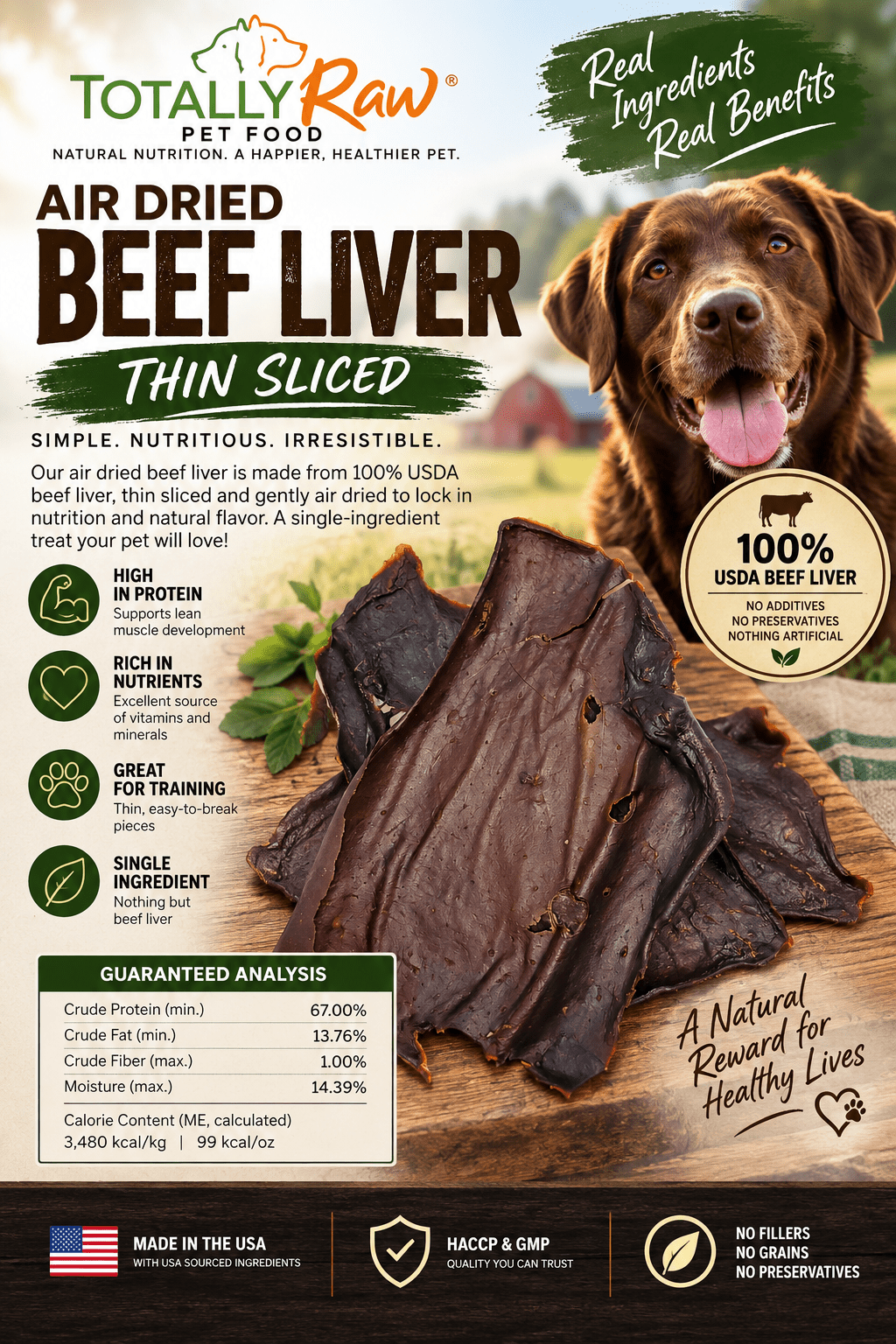 Private Label Beef Livers Sliced Air Dried - Totally Raw