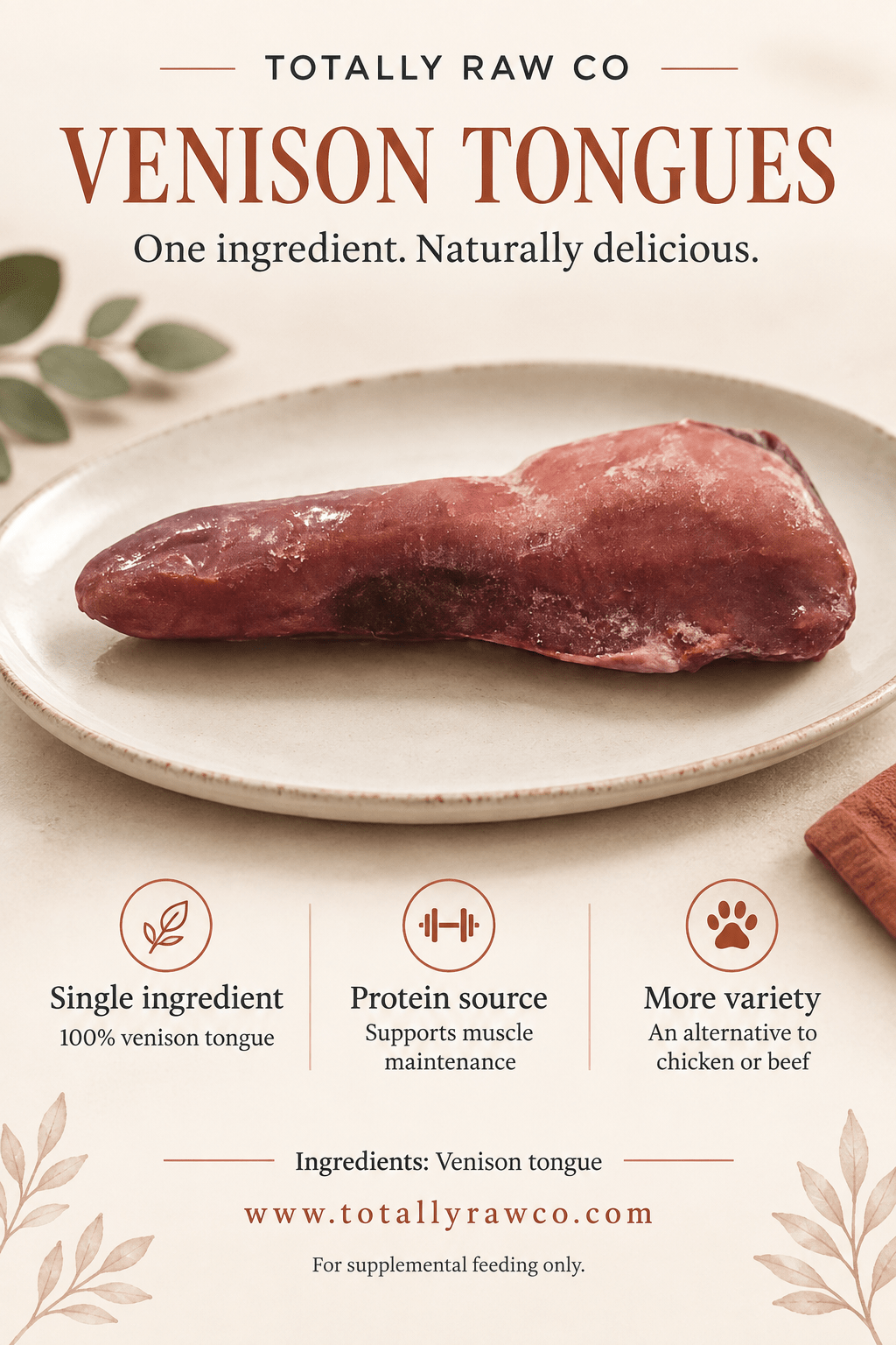Venison Tongue - Totally Raw